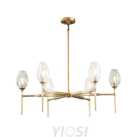 Modern tulip shaped crystal chandelier