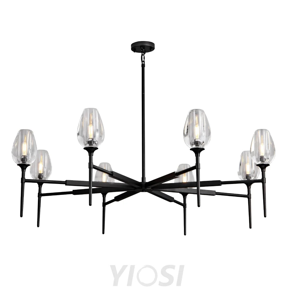 Modern tulip shaped crystal chandelier
