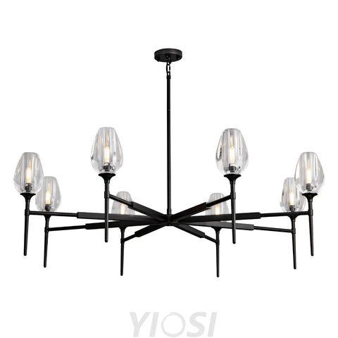 Modern tulip shaped crystal chandelier