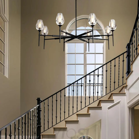 Modern tulip shaped crystal chandelier