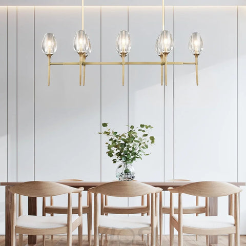 Modern tulip shaped crystal chandelier