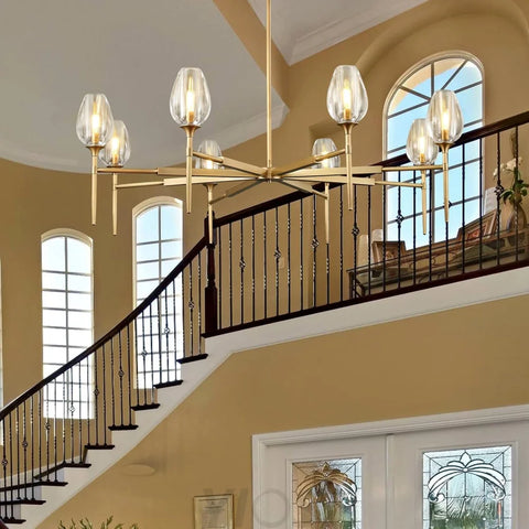 Modern tulip shaped crystal chandelier