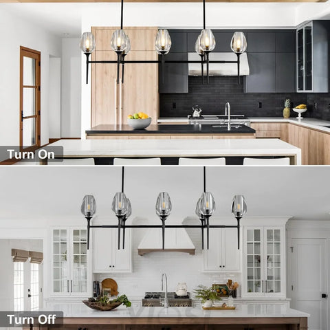 Modern tulip shaped crystal chandelier