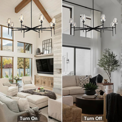 Modern tulip shaped crystal chandelier