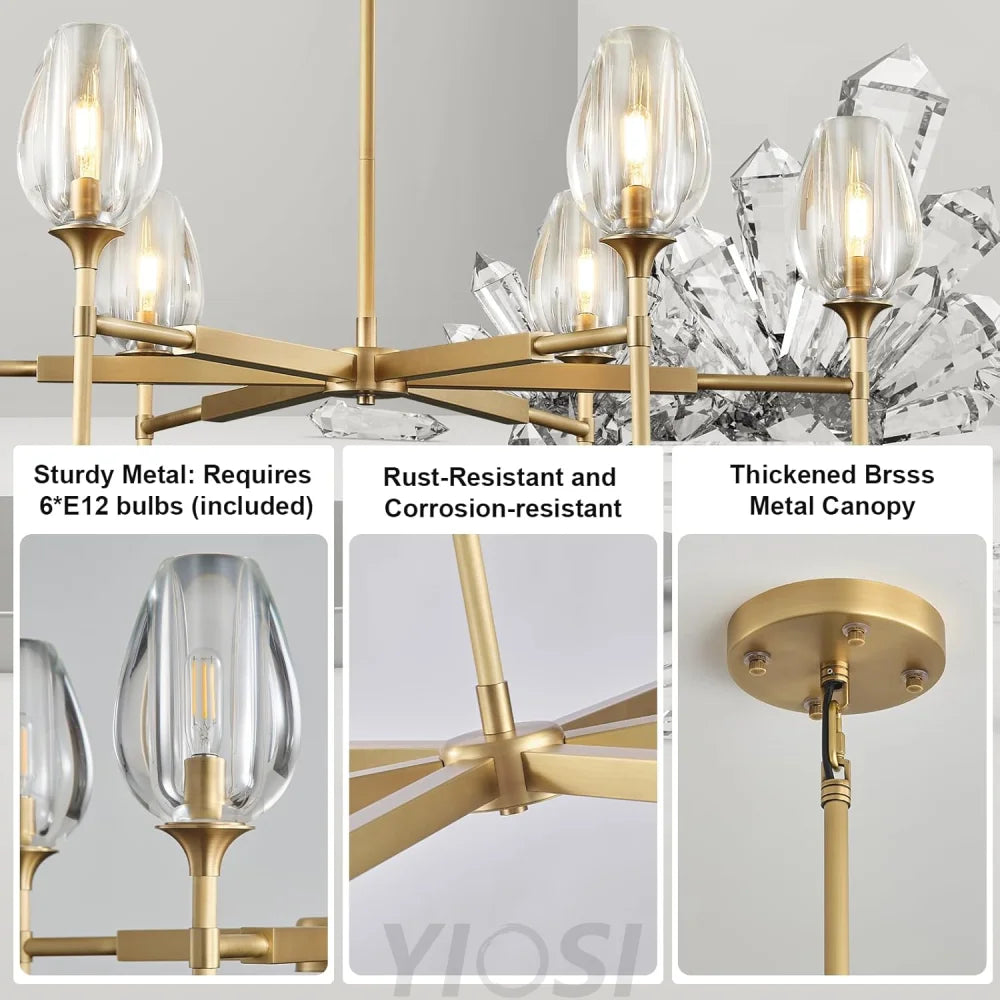 Modern tulip shaped crystal chandelier