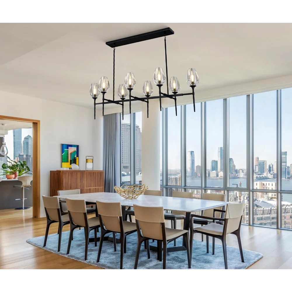 Modern tulip shaped crystal chandelier