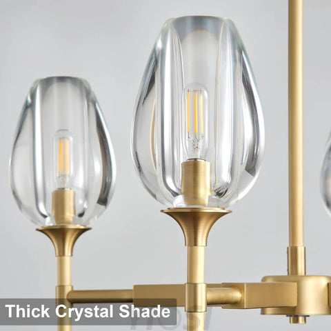 Modern tulip shaped crystal chandelier