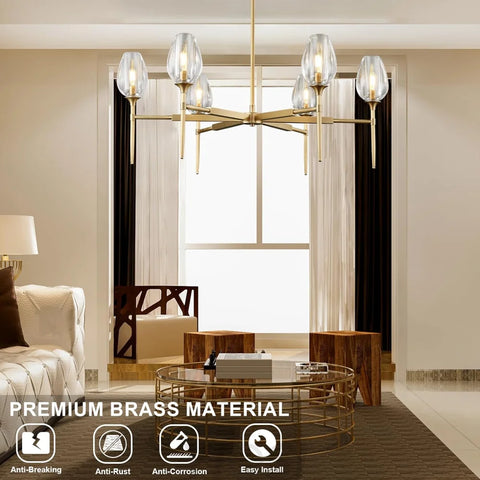 Modern tulip shaped crystal chandelier