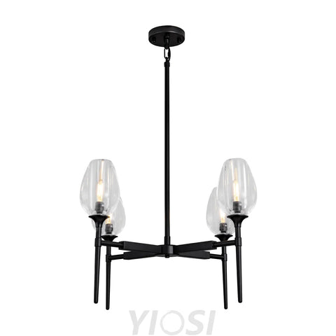 Modern tulip shaped crystal chandelier