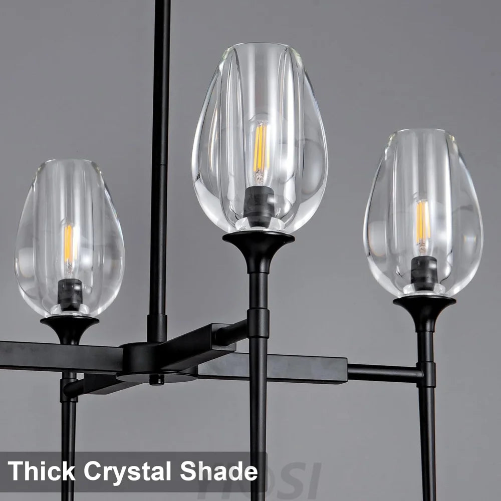 Modern tulip shaped crystal chandelier