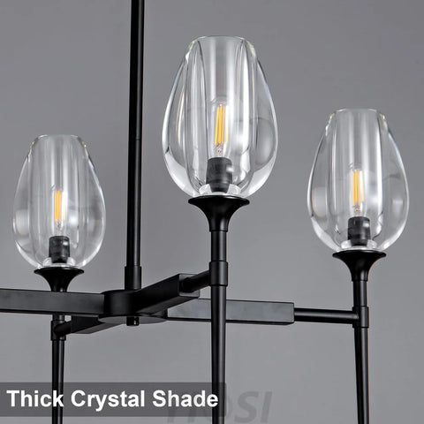 Modern tulip shaped crystal chandelier