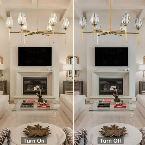 Modern tulip shaped crystal chandelier