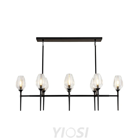 Modern tulip shaped crystal chandelier