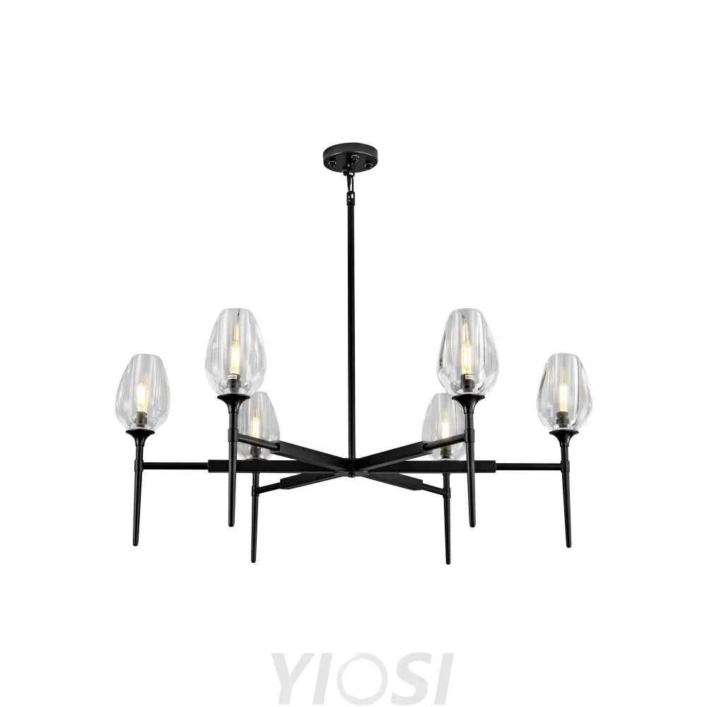 Modern tulip shaped crystal chandelier