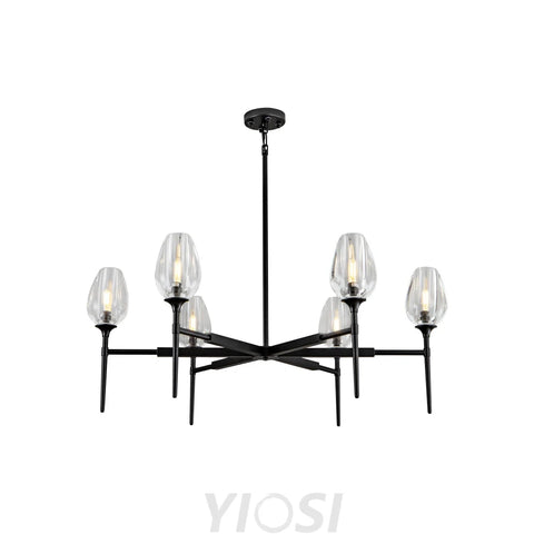 Modern tulip shaped crystal chandelier