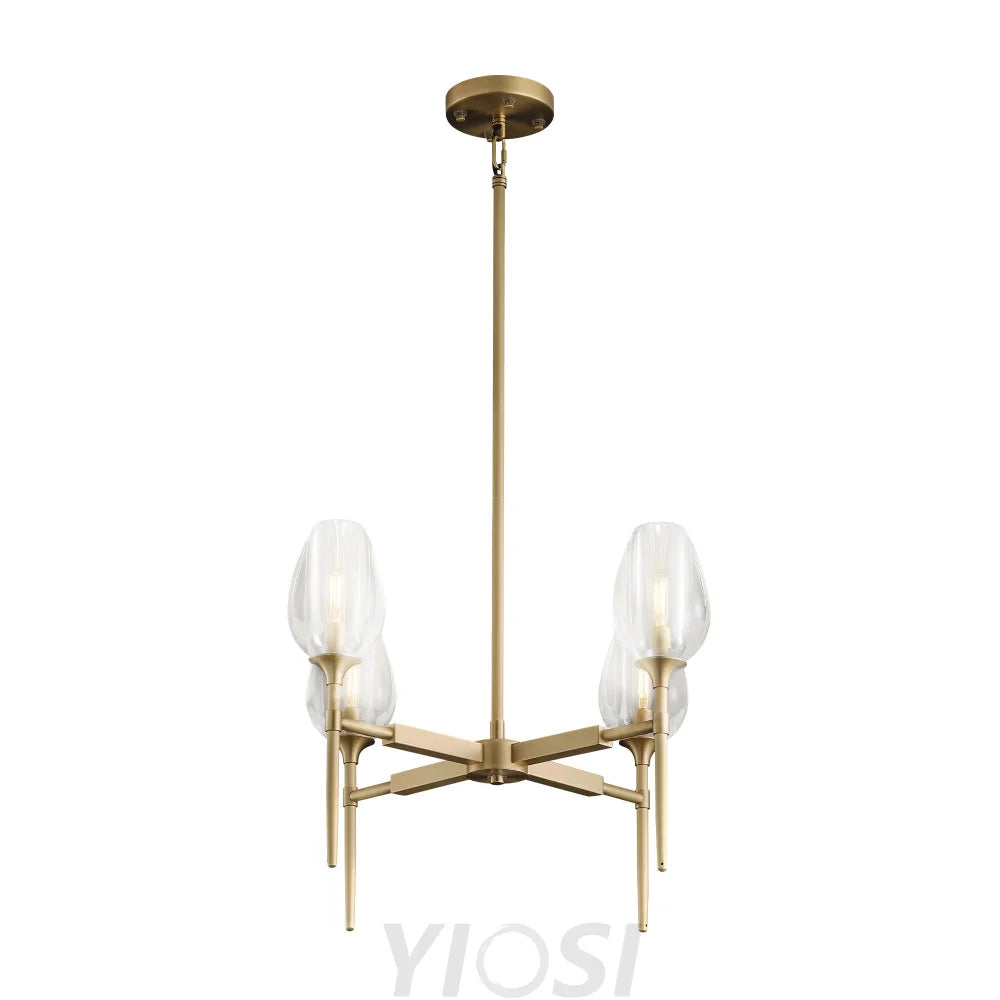 Modern tulip shaped crystal chandelier Gold / 18.9’’L