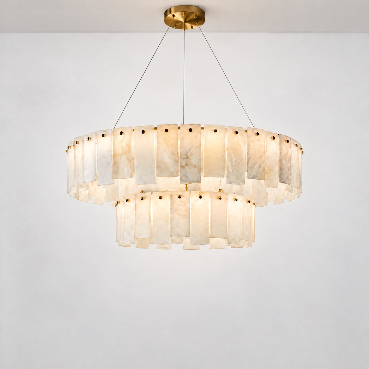 Modern Circular Pendant Chandelier – lights on