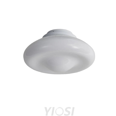 Modern white lacquered glass chandelier