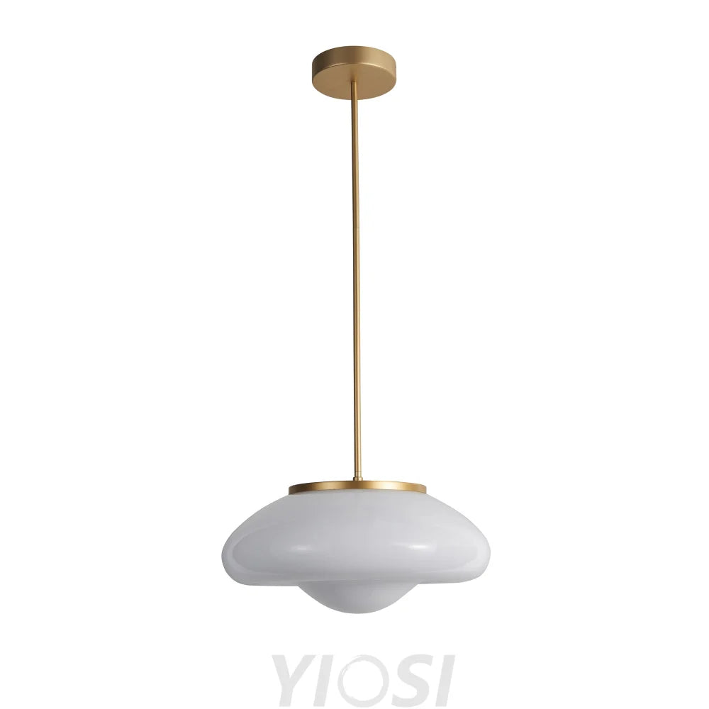 Modern white lacquered glass chandelier