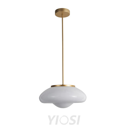 Modern white lacquered glass chandelier