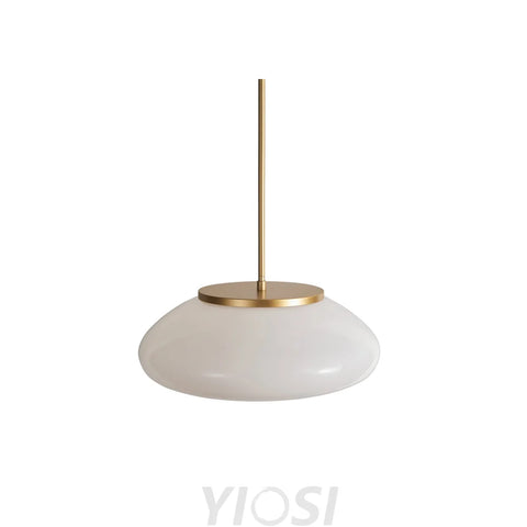 Modern white lacquered glass chandelier