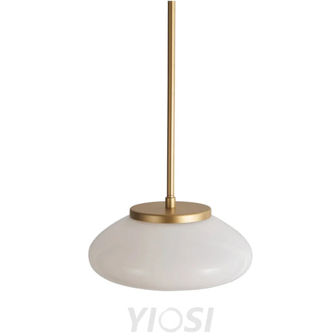 Modern white lacquered glass chandelier