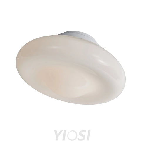 Modern white lacquered glass chandelier