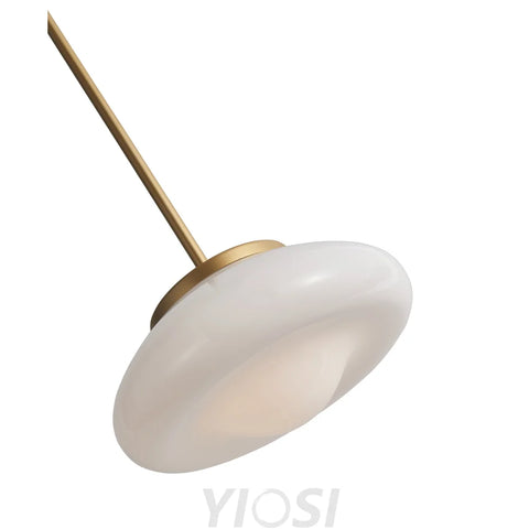 Modern white lacquered glass chandelier