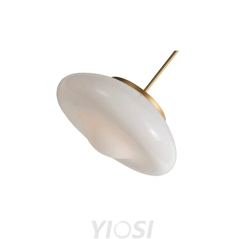 Modern white lacquered glass chandelier