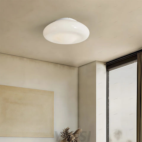 Modern white lacquered glass chandelier