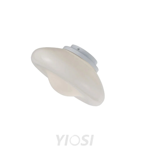 Modern white lacquered glass chandelier
