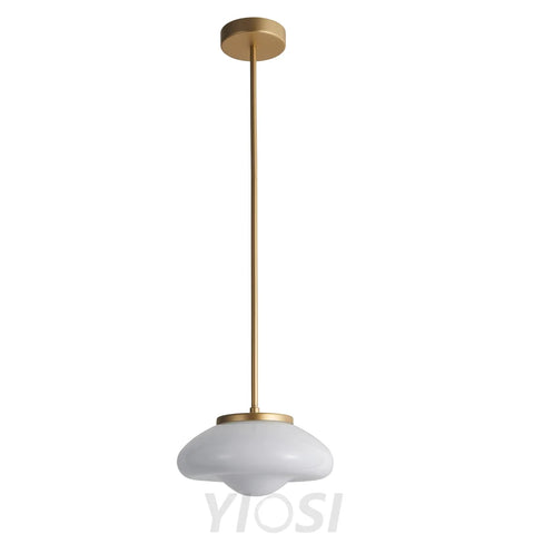 Modern white lacquered glass chandelier