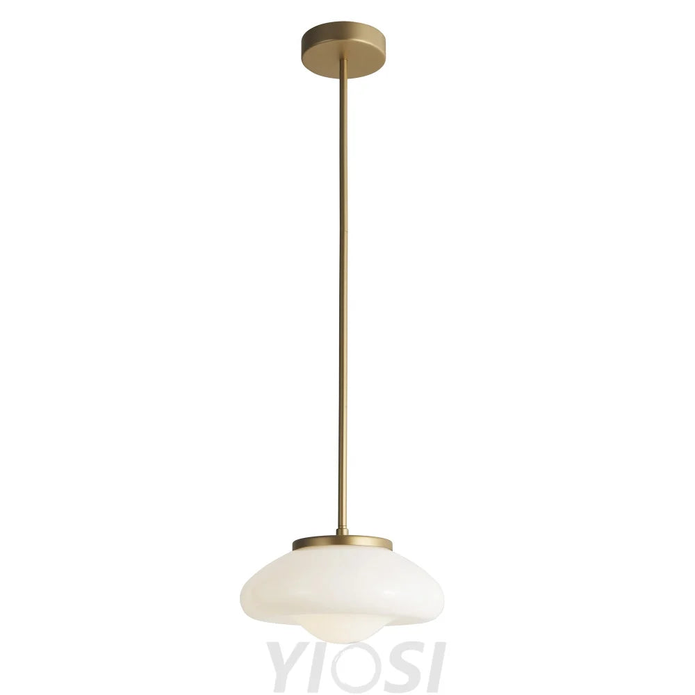 Modern white lacquered glass chandelier Φ320*H1500