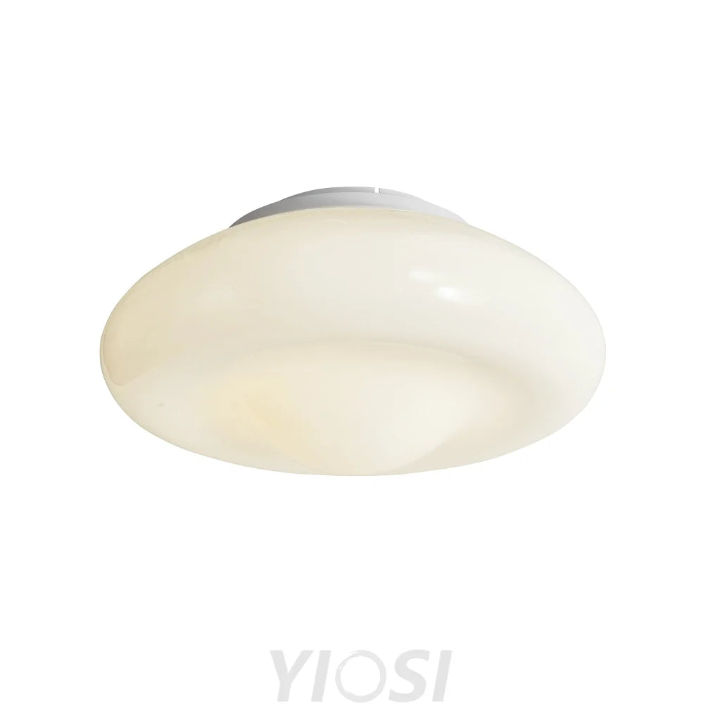 Modern white lacquered glass chandelier Φ520*H260