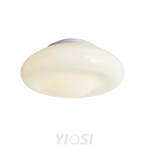 Modern white lacquered glass chandelier Φ520*H260