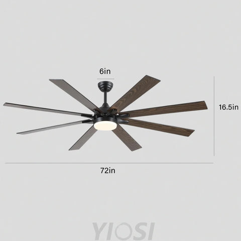 Modern Wood-Look Ceiling Fan with Light – Flush Mount Design Chandelier