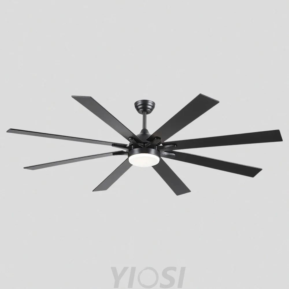 Modern Wood-Look Ceiling Fan with Light – Flush Mount Design Black Chandelier