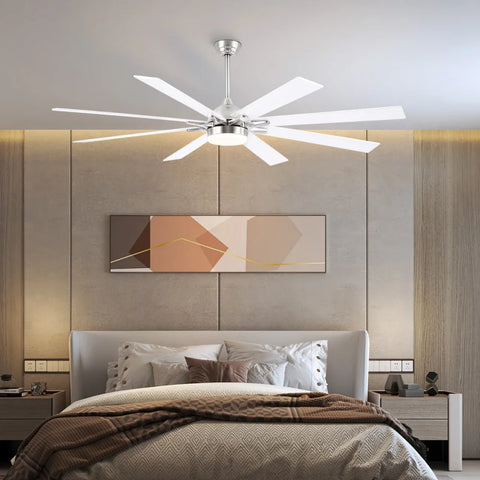Modern Wood-Look Ceiling Fan with Light – Flush Mount Design Chandelier