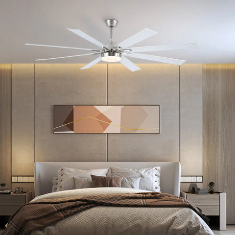 Modern Wood-Look Ceiling Fan with Light – Flush Mount Design Chandelier