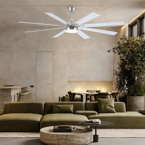 Modern Wood-Look Ceiling Fan with Light – Flush Mount Design Chandelier