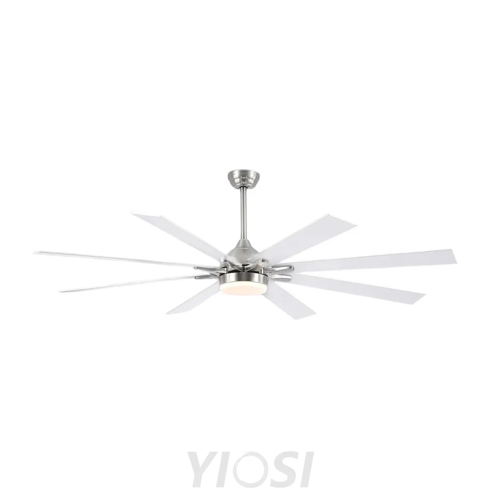 Modern Wood Look Ceiling Fan with Light – Flush Mount Design Nickel Chandelier
