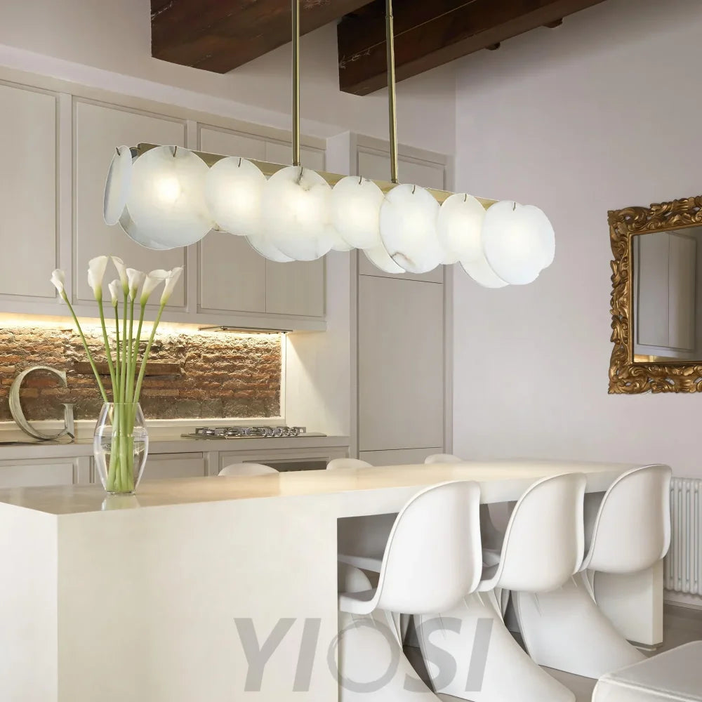 Modernity Alabaster Linear Chandelier Chandeliers For Dining Room Stairways Foyer Bedrooms Kitchen