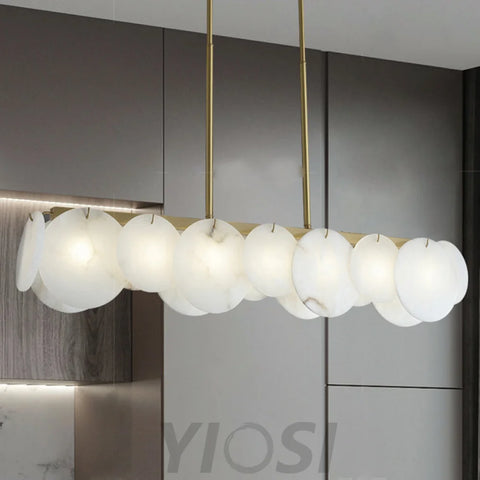 Modernity Alabaster Linear Chandelier Chandeliers For Dining Room Stairways Foyer Bedrooms Kitchen