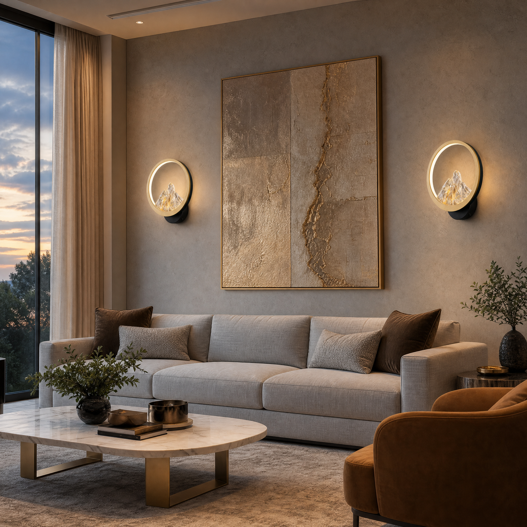 Moonlit Realm Modern Crystal Wall Sconce