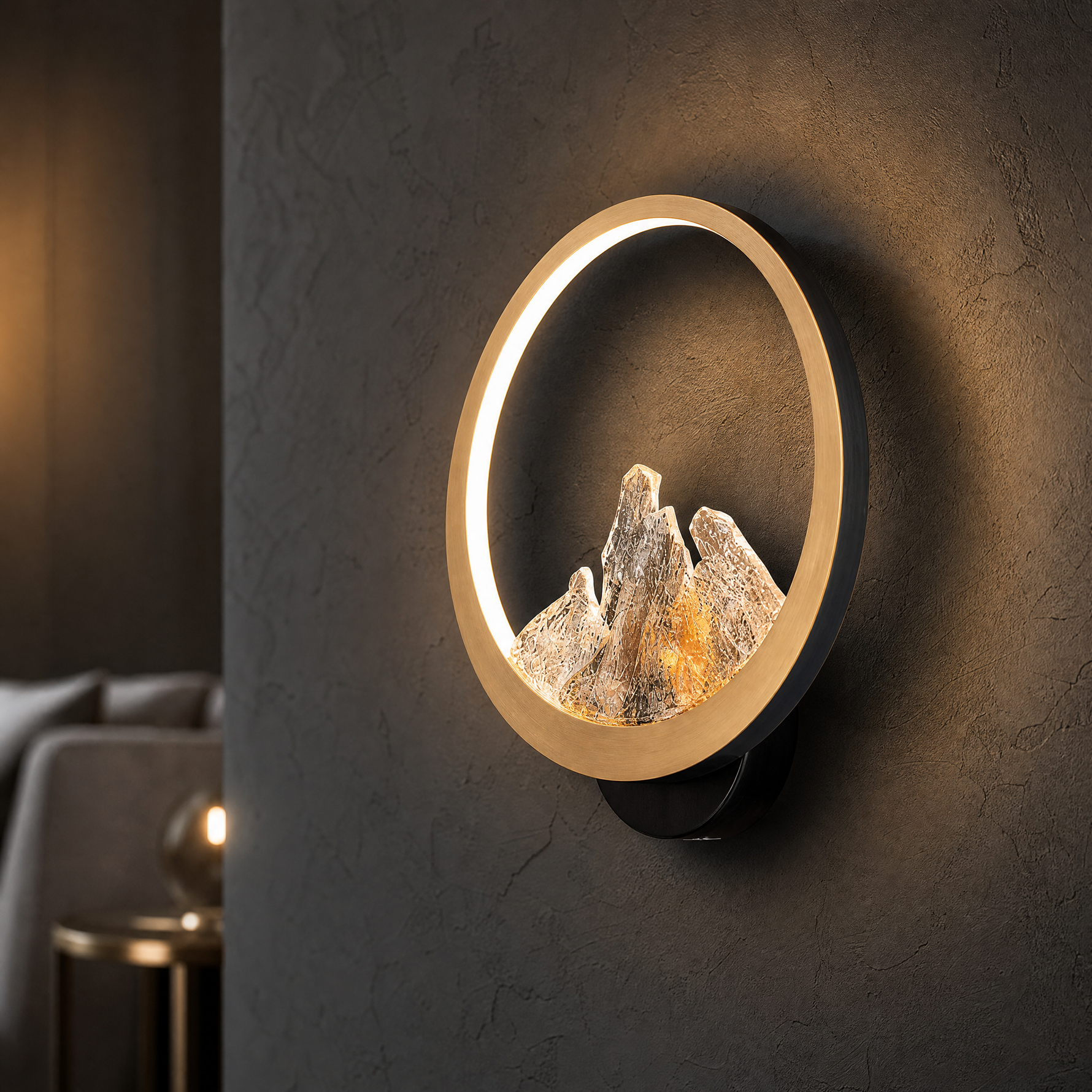 Moonlit Realm Modern Crystal Wall Sconce