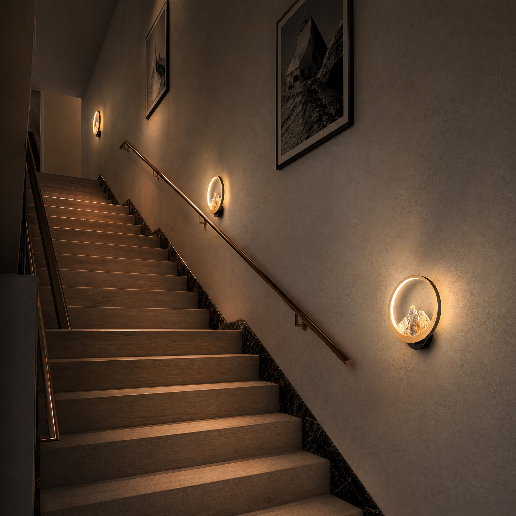 Moonlit Realm Modern Crystal Wall Sconce