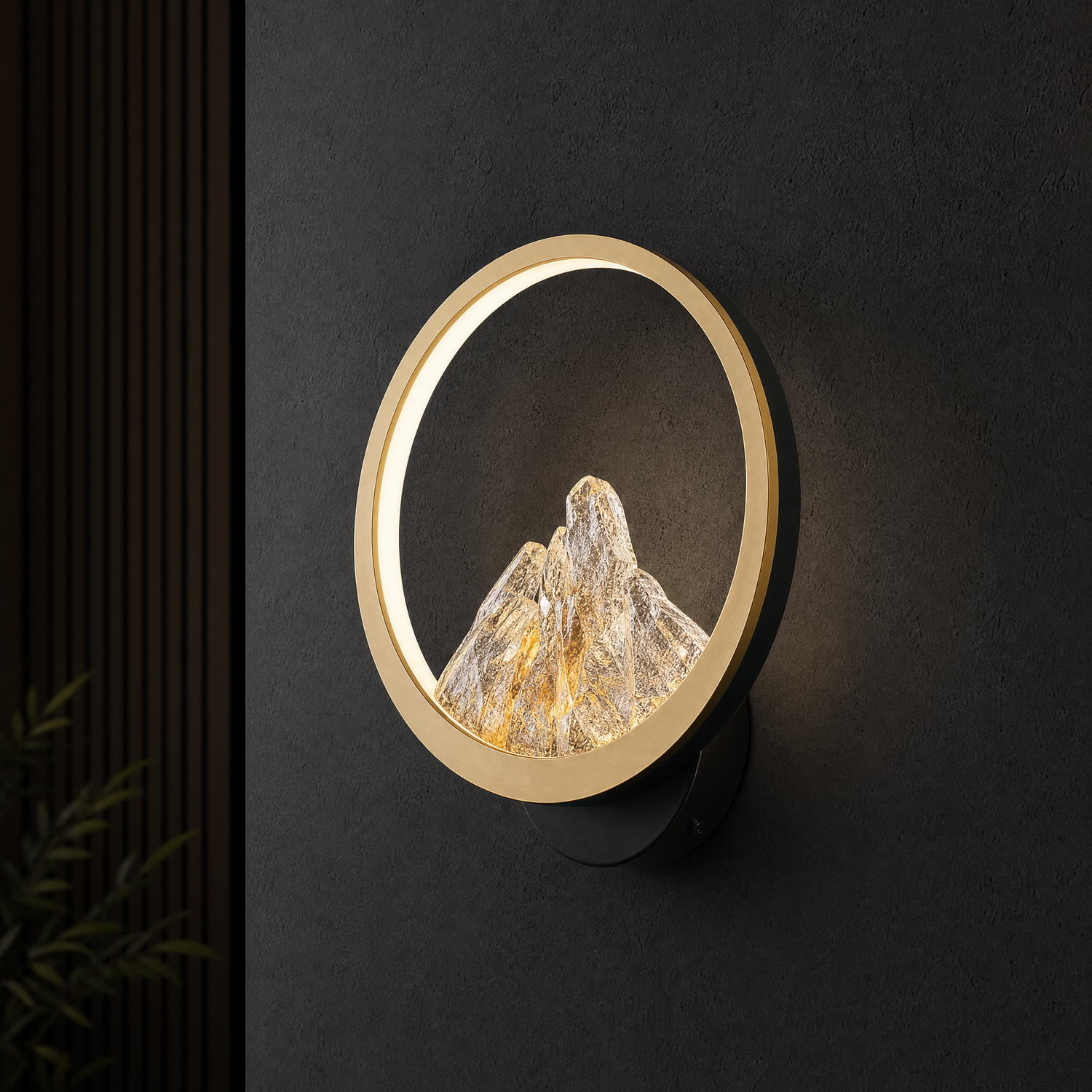 Moonlit Realm Modern Crystal Wall Sconce - main