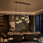 Moonlit Realm Modern Linear Dining Pendant Light - scene