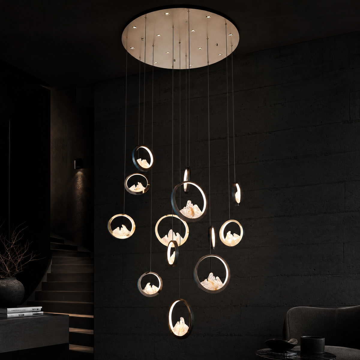 Moonlit Realm Modern Multi-Tier Cluster Chandelier - main