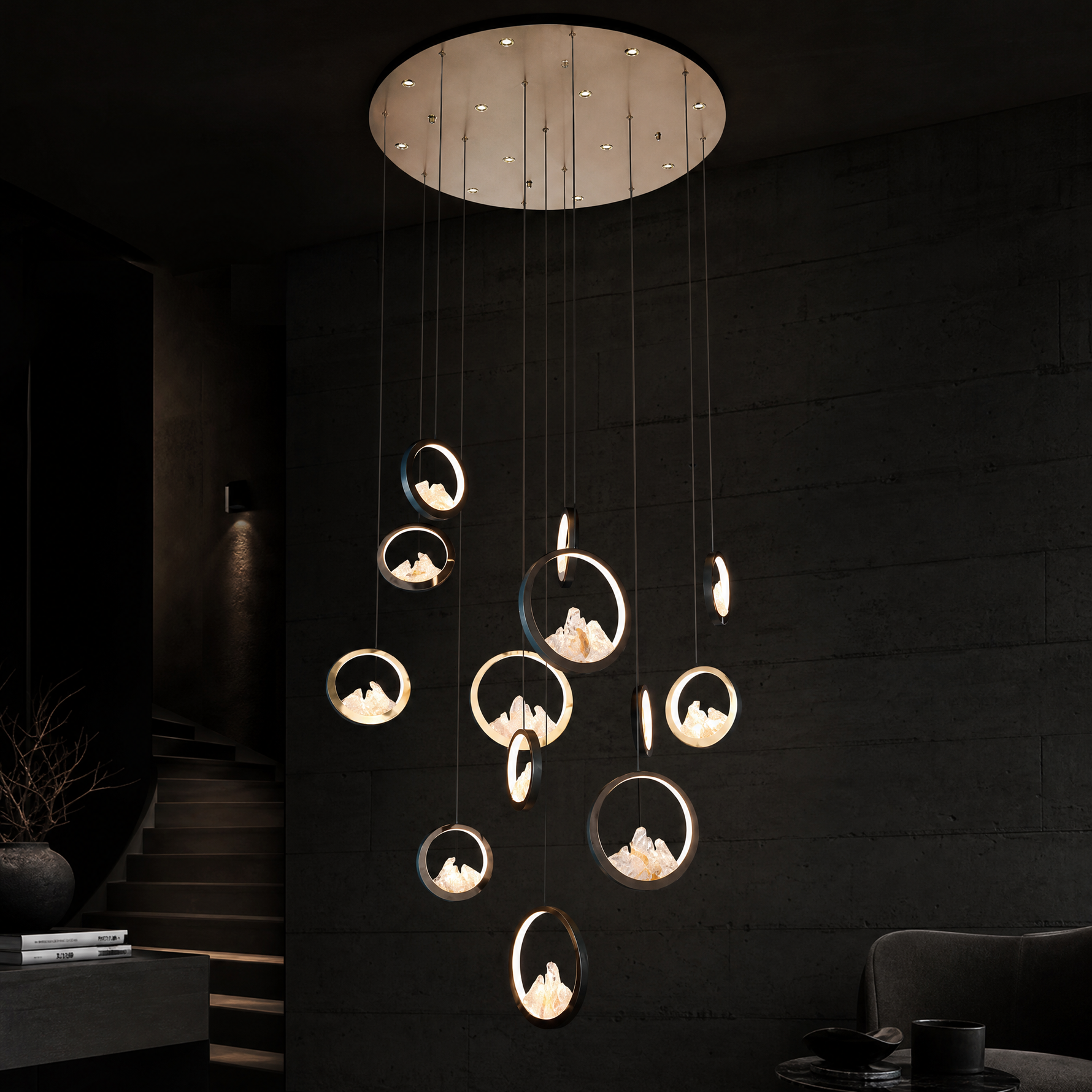 Moonlit Realm Modern Multi-Tier Cluster Chandelier - main